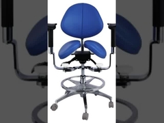 Ergonomic Split Saddle Seat Dentist Stool Luxury Micro Fiber Leather Dental Swivel Saddle Chair