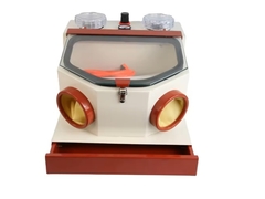 देखें कि बड़े विंडो ट्विन पेन डेंटल सैंडब्लास्टर को दराज के साथ क्यों चुनें, शक्तिशाली डेंटल लैब उपकरण