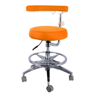 ऊंचाई समायोज्य अस्पताल फर्नीचर कुर्सी माइक्रो फाइबर लेदर गोल आकार दंत चिकित्सक मल