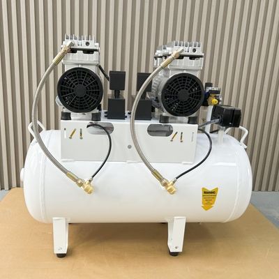1100W डेंटल वैक्यूम पंप कंप्रेसर 60L कम शोर OEM/ODM डेंटल डुअल एयर कंप्रेसर