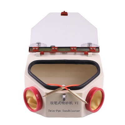 एलईडी लाइट डेंटल सैंडब्लास्टर दो पेन डेंटल लैब उपकरण डेंटल सैंडब्लास्टिंग मशीन