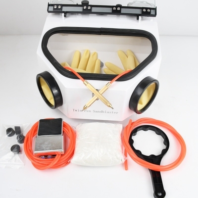 एलईडी लाइट डेंटल सैंडब्लास्टर दो पेन डेंटल लैब उपकरण डेंटल सैंडब्लास्टिंग मशीन