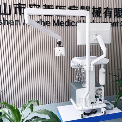 मोबाइल पशु चिकित्सा दंत चिकित्सा कार्यस्थान पोर्टेबल पालतू पशु दंत चिकित्सा उपचार कार्ट 220V दंत चिकित्सा कार्ट ओरल कैमरा और कंप्यूटर के साथ