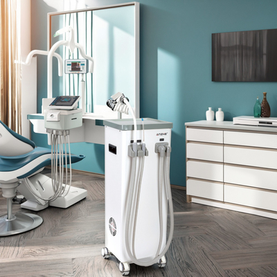 गन्दा पानी के टैंक के साथ मोबाइल दंत चूषण इकाई स्वचालित जल निकासी दंत लार इजेक्टर चूषण 800L प्रति मिनट चूषण मशीन