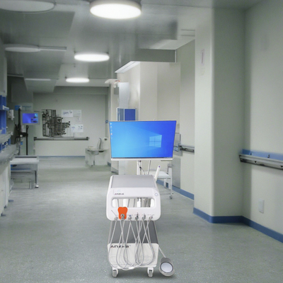 फ़ोशान अन्झे फ़ैक्टरी डेंटल डिलीवरी यूनिट लोकप्रिय डिज़ाइन डेंटल ऑपरेशन ट्रे 220V यूरोप स्टैंडर्ड मोबाइल डेंटल कार्ट