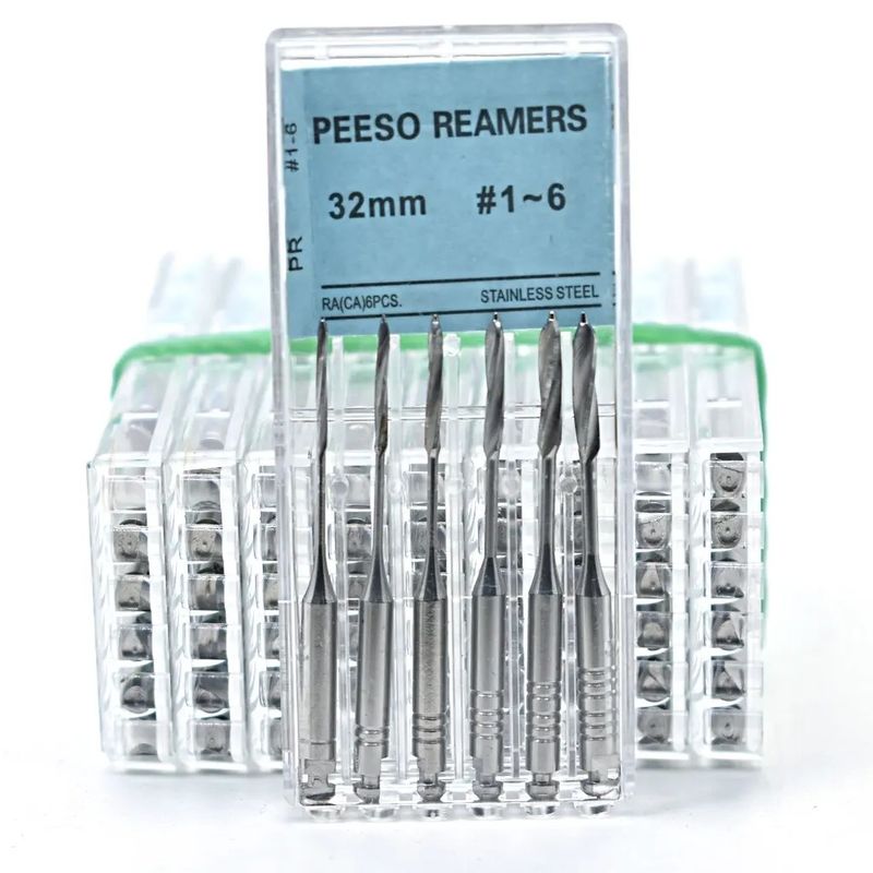 Dental Endodontic Root Canal Instrument 32mm Dental Pesso Reamers For Enlarging Cervical Portion