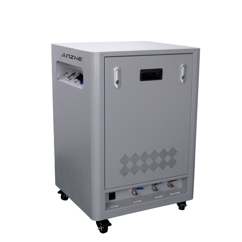 दंत चिकित्सा के लिए तेल मुक्त मूक प्रकार का वायु कंप्रेसर ध्वनि प्रतिरोधी कैबिनेट के साथ मोबाइल वायु कंप्रेसर 550W दंत वैक्यूम पंप