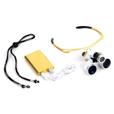 एलईडी हेडलाइट के साथ वायरलेस सर्जिकल आवर्धक ग्लास लाइट वेट डेंटल 3.5X सर्जिकल लूप