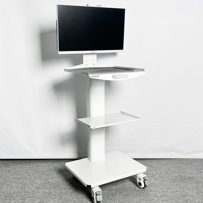 ओरल स्कैनर मोबाइल नर्सिंग कार्ट व्हाइट कलर मोबाइल डेंटल ट्रॉली पावर आउटलेट के साथ मल्टी-फंक्शन मोबाइल लैब कार्ट