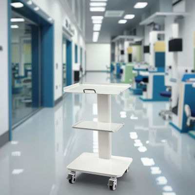 अच्छा दाम पोर्टेबल डेंटल ट्रॉली मल्टीफंक्शनल मोबाइल 3 लेयर्स शेल्फ मेटल मोबाइल कार्ट व्हाइट कलर डेंटल टूल ट्रॉली ऑनलाइन