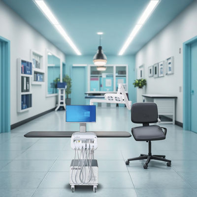 अंजे फैक्ट्री डेंटल ट्रीटमेंट कार्ट 550W एलईडी ऑपरेशन लाइट 220V पोर्टेबल डेंटल ट्रॉली के साथ मोबाइल डेंटल कार्ट