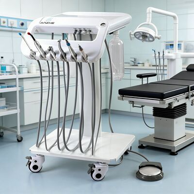 अच्छा दाम पोर्टेबल वेट डेंटल मशीन 550W पावर 10L स्टेनलेस एयर टैंक और 38DB नॉइज़ लेवल के साथ मोबाइल डेंटल थेरेपी के लिए ऑनलाइन