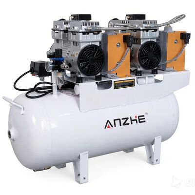 अच्छा दाम 60L टैंक 1700W पावर तेल मुक्त दंत वायु कंप्रेसर 4 दंत कुर्सियों के लिए ड्रायर के साथ ऑनलाइन